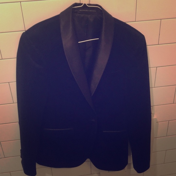 Zara Suits & Blazers Zara Dark Blue Velvet Blazer Poshmark